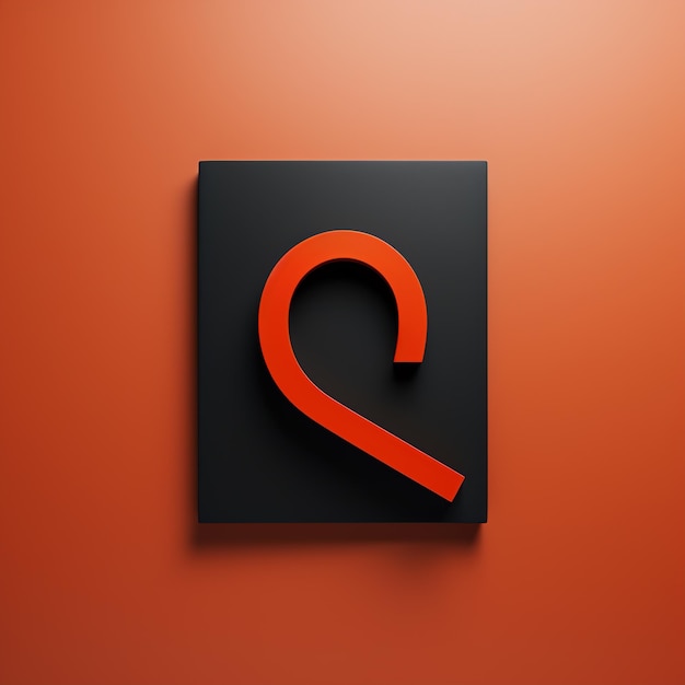 Foto logotipo de la letra roja q en un cuadrado negro minimalismo icono de signos concepto de tipografía de fuente