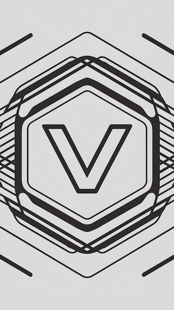 Logotipo de la letra V limpio icono lineal diseño vectorial de signos hexagónicos