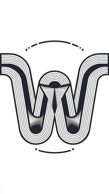 El logotipo de la letra W, el elemento de forma de círculo abstracto, el signo de icono de la empresa redondo vectorial