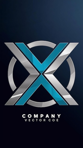 El logotipo de la letra X es un elemento abstracto en forma de círculo, el signo del icono de la empresa es un vector redondo.