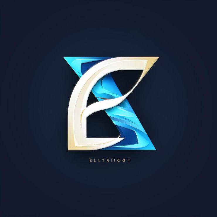Foto logotipo de la letra z con colores de gradiente azul y dorado adecuados para una empresa o negocio