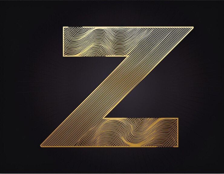 Foto logotipo de la letra z dorada este logotipo fue diseñado de fondo negro