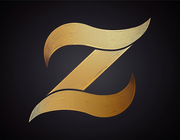 Foto logotipo de la letra z dorada este logotipo fue diseñado de fondo negro