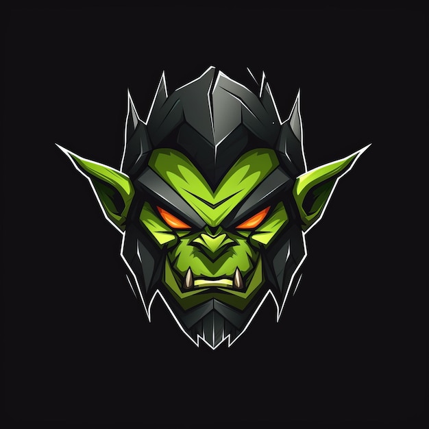 Logotipo de línea mínima de un goblin para una compañía de alta tecnología