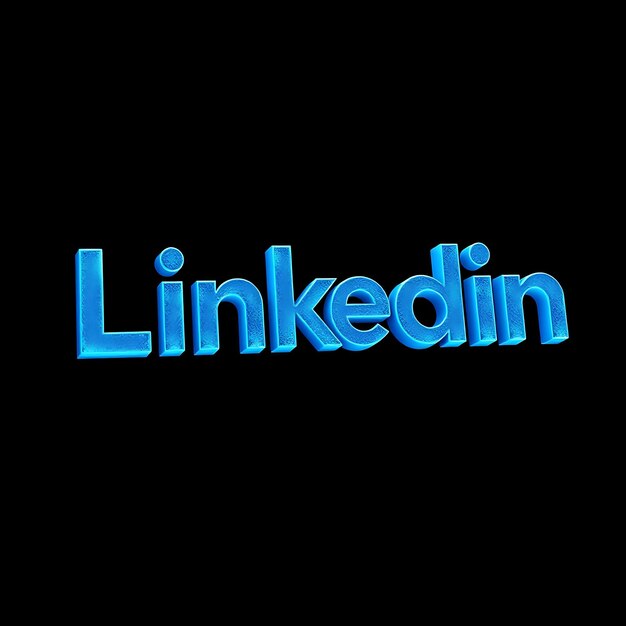 Logotipo de Linkedin con renderización 3D de vidrio esmaltado Material de brillo sutil Escema de colores azul profesional Isol
