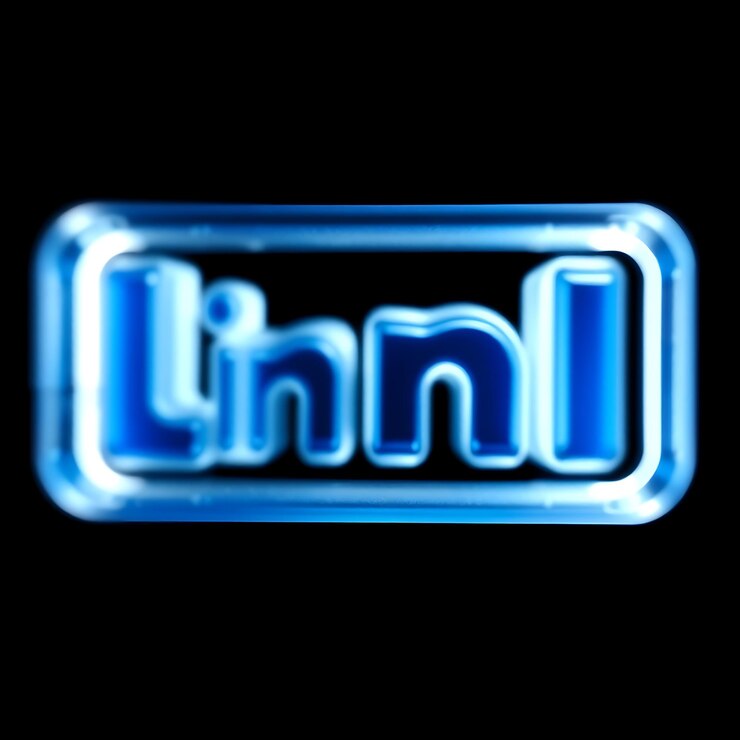 Foto logotipo de linkedin con renderizado en 3d material de vidrio borroso brillo sutil esquema de color azul profesional isol
