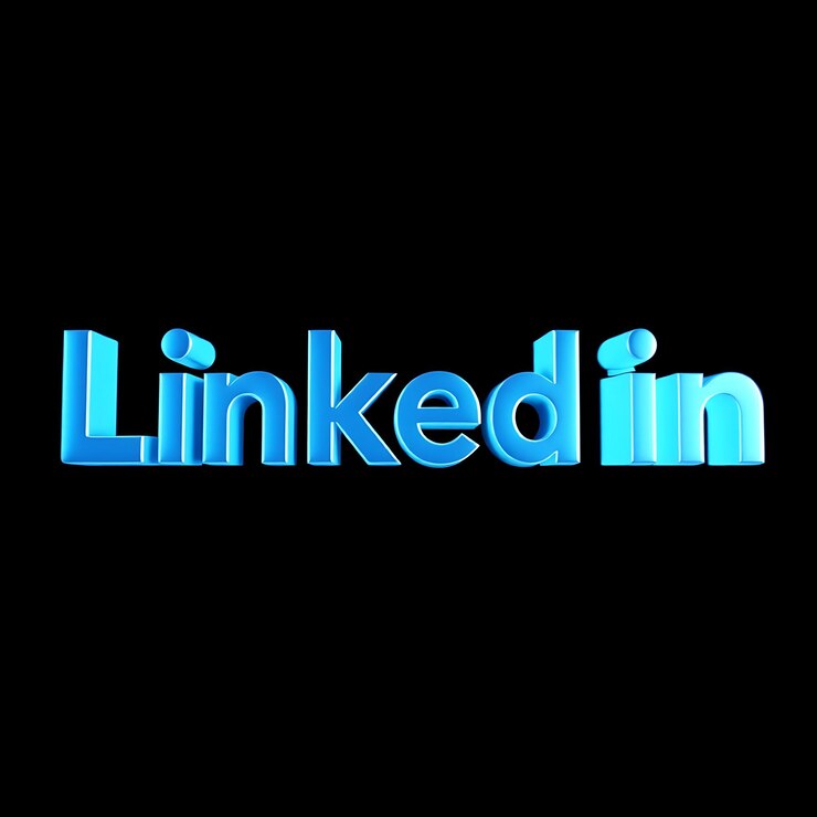Foto logotipo de linkedin con renderizado en 3d material de vidrio borroso brillo sutil esquema de color azul profesional isol