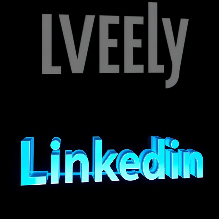 Foto logotipo de linkedin con renderizado 3d material de vidrio fantasmal brillo sutil esquema de color azul profesional isol
