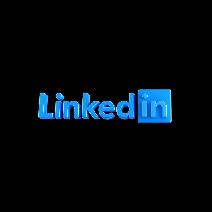 Foto logotipo de linkedin con renderizado 3d material de vidrio mate brillo sutil esquema de color azul profesional isolado