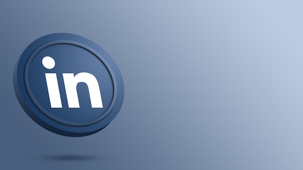 Foto logotipo de linkedin en la representación del botón redondo