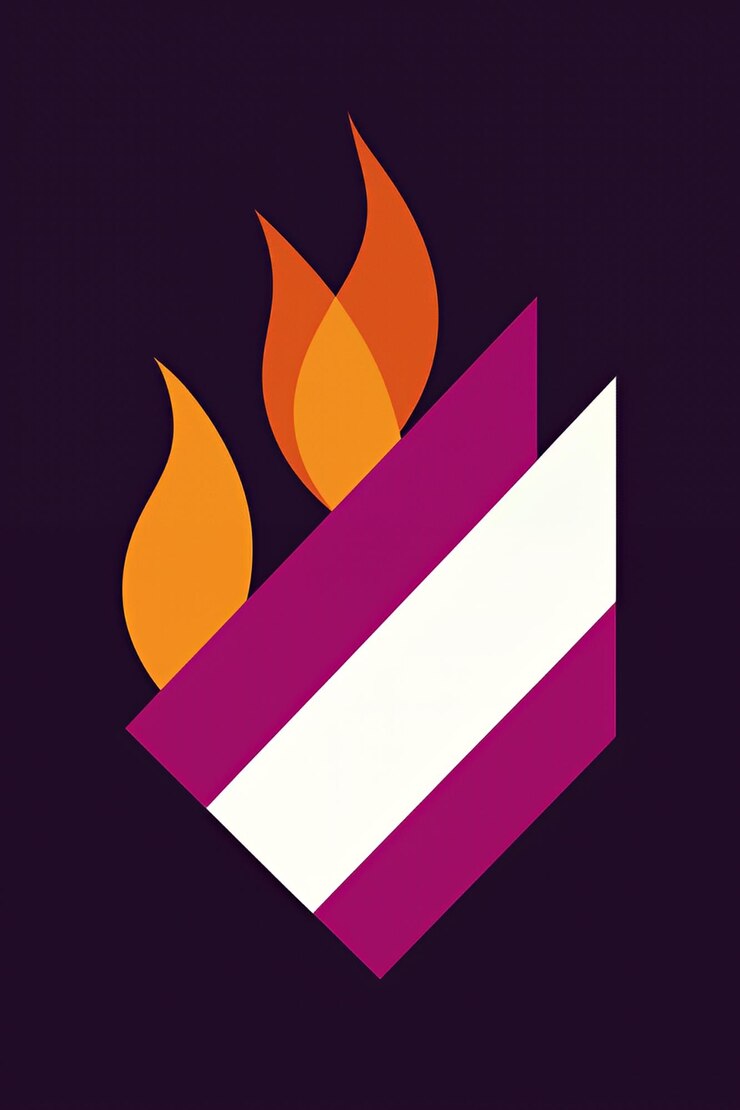 Foto logotipo de llama abstracta con formas geométricas