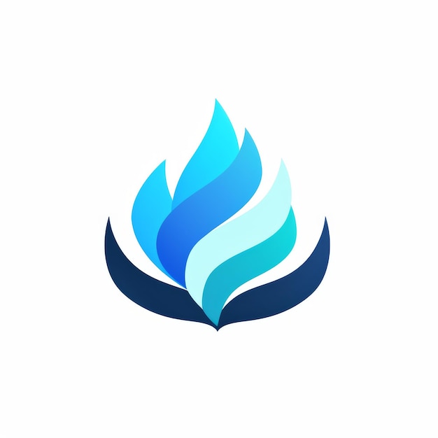Foto el logotipo de la llama azul sobre fondo blanco
