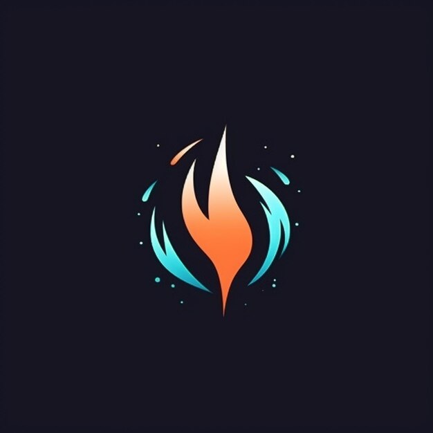 un logotipo de llama de fuego con un fondo negro generativo ai