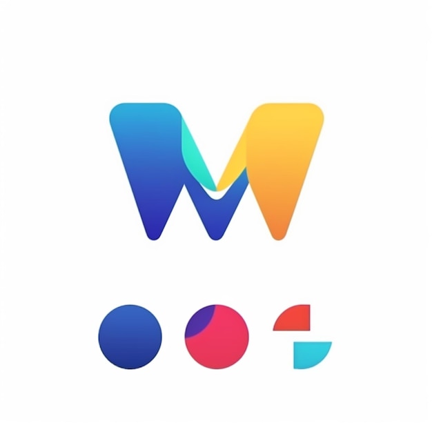 Un logotipo para el logotipo w con un diseño generativo colorido