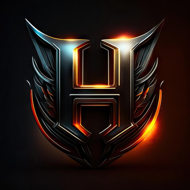 Foto logotipo de lujo con la letra h en dorado