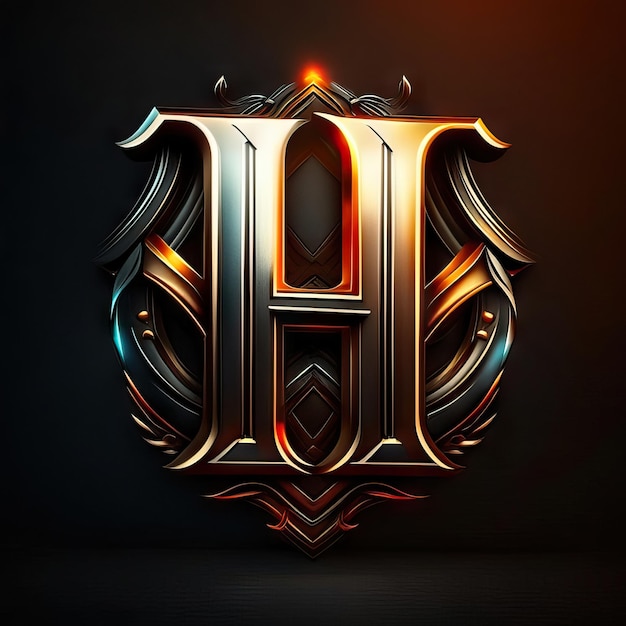 Logotipo de lujo de la letra h