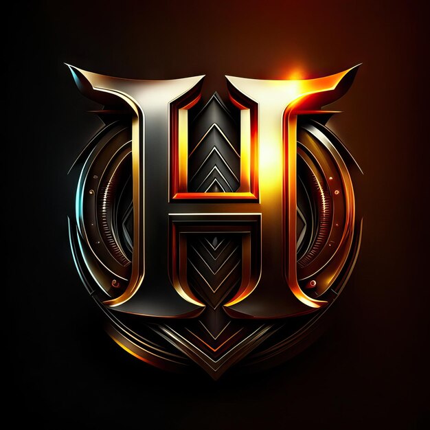 Logotipo de lujo de la letra h