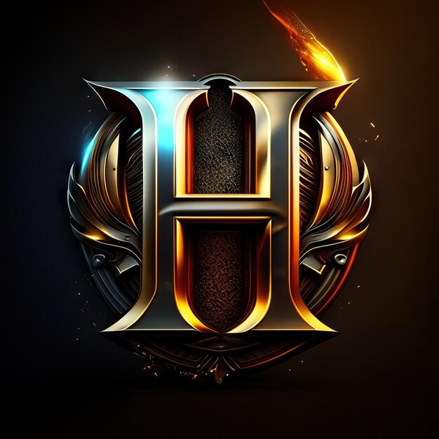 Logotipo de lujo de la letra h