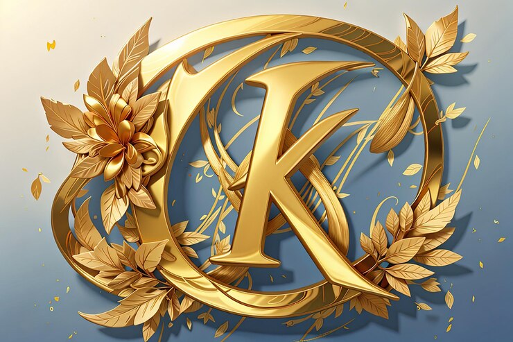 Foto logotipo de lujo con la letra k estrella de oro real