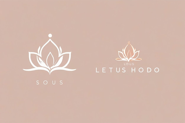 Logotipo de lujo minimalista prefabricado para el cuidado de la piel Spa Estudio de belleza Loto Escultura corporal Salud