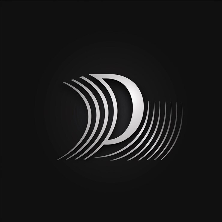 Foto logotipo de la marca con la letra d minimalista
