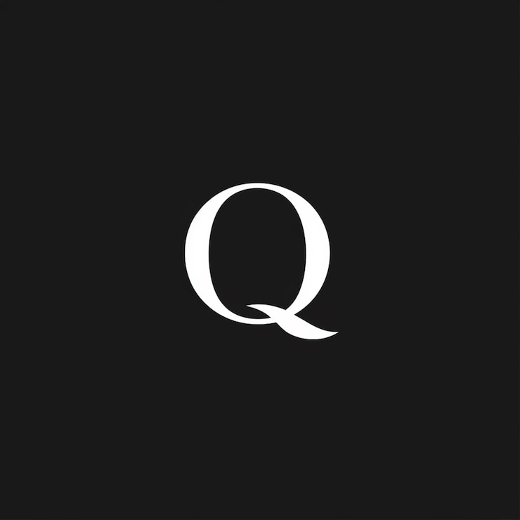Foto logotipo de la marca con la letra q minimalista