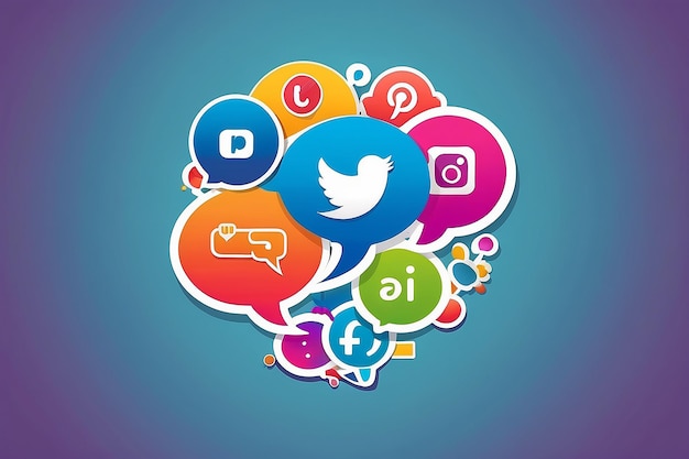 Foto el logotipo de marketing en las redes sociales