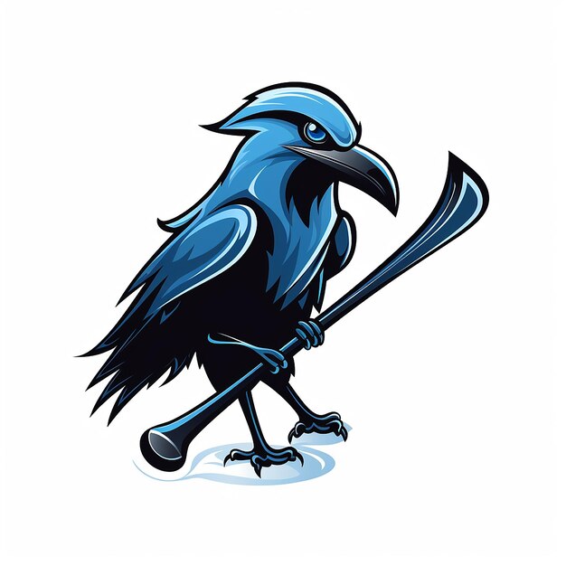 El logotipo de la mascota Minimal Raven