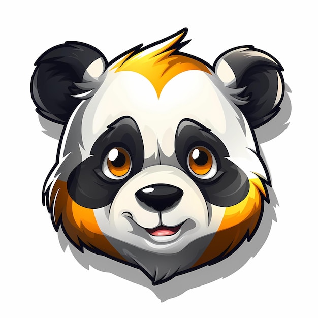 Logotipo de la mascota Panda fondo blanco.