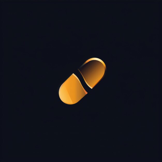 Foto logotipo médico farmacêutico ouro logotipo de luxo pílulas ia gerativa