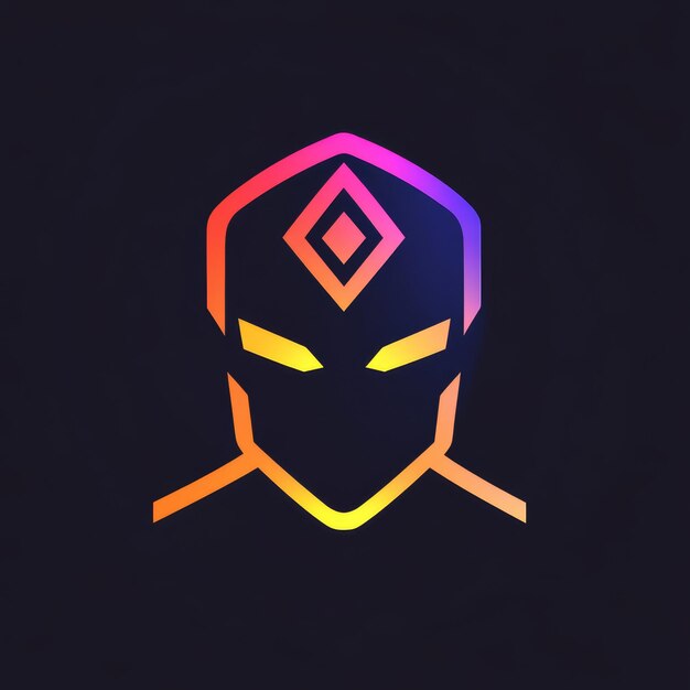 El logotipo minimalista de una aplicación de coincidencia de personas Cyberpunk
