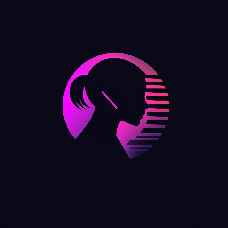 Foto el logotipo minimalista de una aplicación de coincidencia de personas cyberpunk
