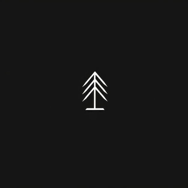 Logotipo minimalista en blanco y negro con Tree Grow