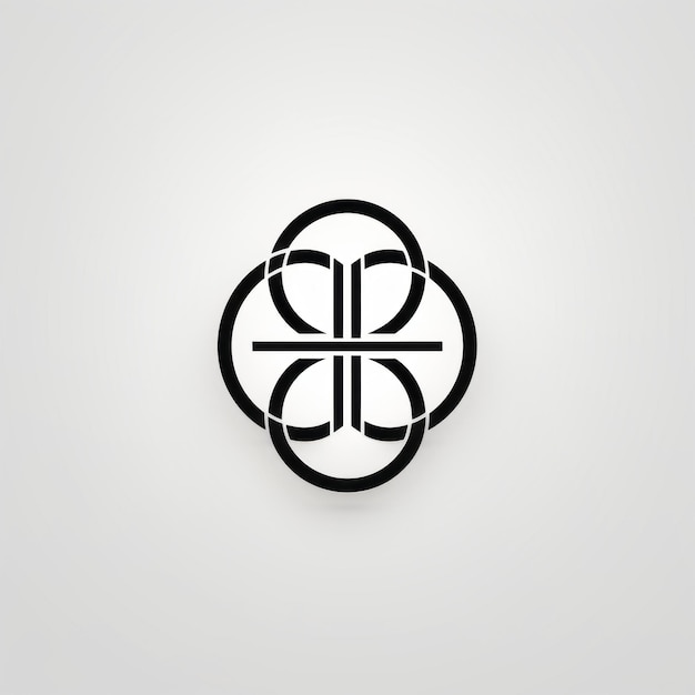 Logotipo minimalista de cuerda retorcida con simetría e iconografía bizantina