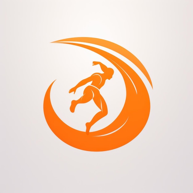 Foto logotipo minimalista y dinámico en naranja llamativo para una marca deportiva