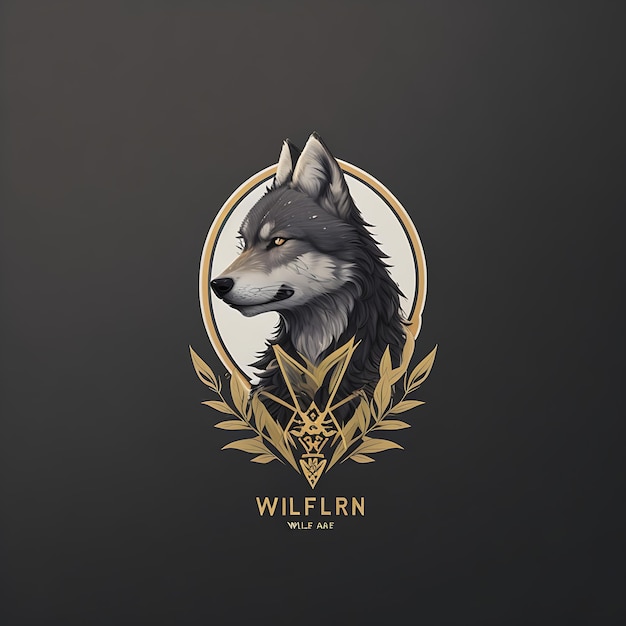 el logotipo minimalista hay guerrero está hecho de frasco de lobo y planta