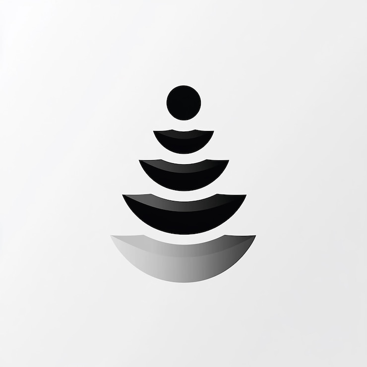 Foto logotipo minimalista monocromático en fondo blanco diseño elegante