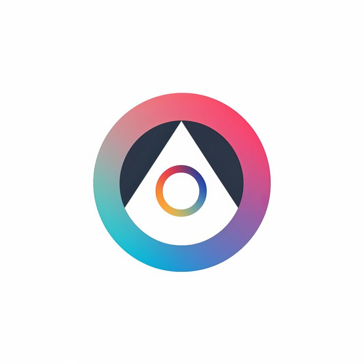 Foto logotipo minimalista del ojo de arco iris para la aplicación color io