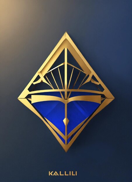 Foto logotipo minimalista para o nome kallii blue gold com fundo transparente 2d