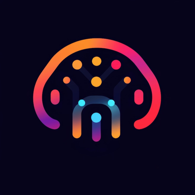 Foto un logotipo minimalista que hace hincapié en los elementos clave de la inteligencia artificial