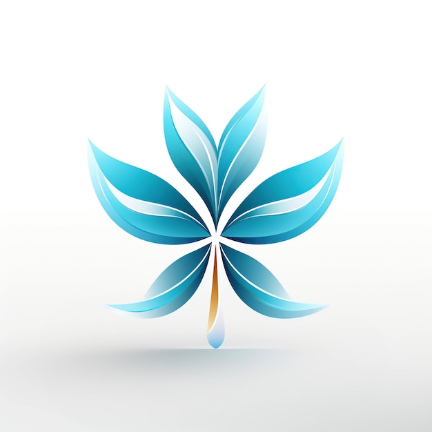 Foto logotipo minimalista con una rama de planta sobre un fondo blanco