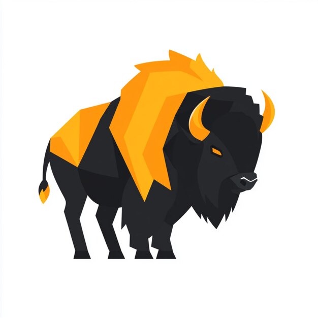Logotipo minimalista para una startup tecnológica con un diseño abstracto de bisonte