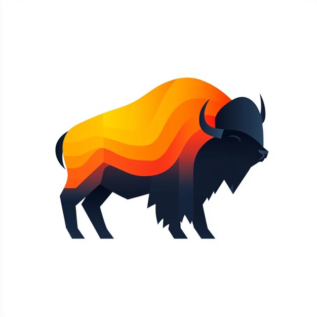 Logotipo minimalista para una startup tecnológica con un diseño abstracto de bisonte