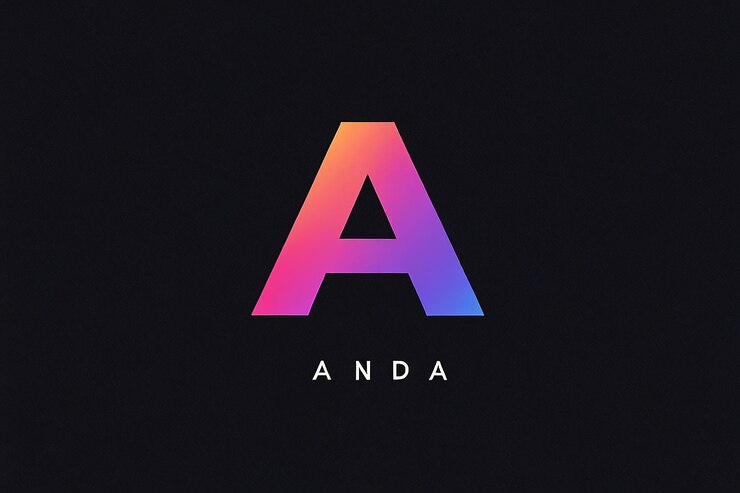 Foto un logotipo mínimo de letras gradientes para negocios