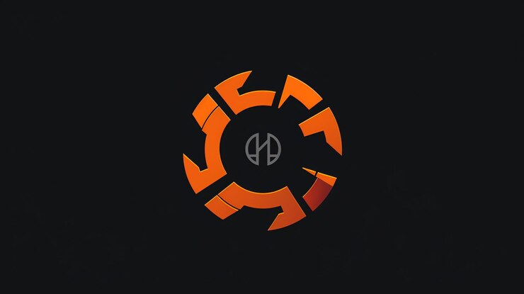 Foto un logotipo moderno con un diseño circular naranja y las letras nh en un círculo en el medio