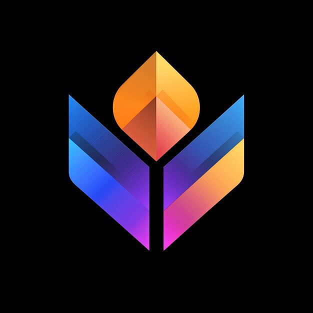 Logotipo moderno de gradiente vibrante con formas geométricas
