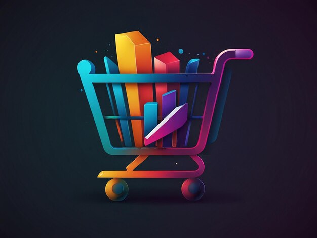 logotipo moderno icono elegante del carrito de compras