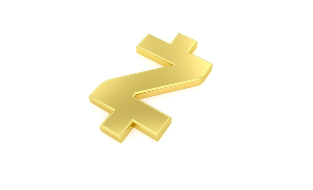 Logotipo de moneda de oro zcash aislado sobre fondo blanco
