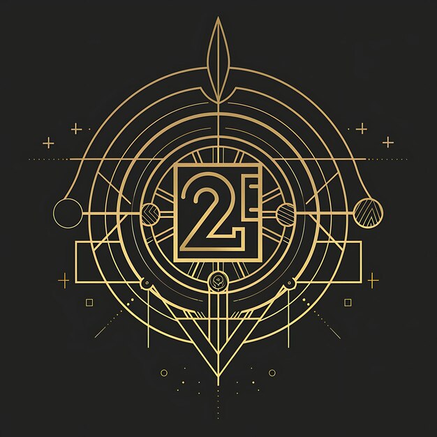 Logotipo monograma do 25o aniversário com acentos de folha de ouro e ge collage conceito de design criativo simples