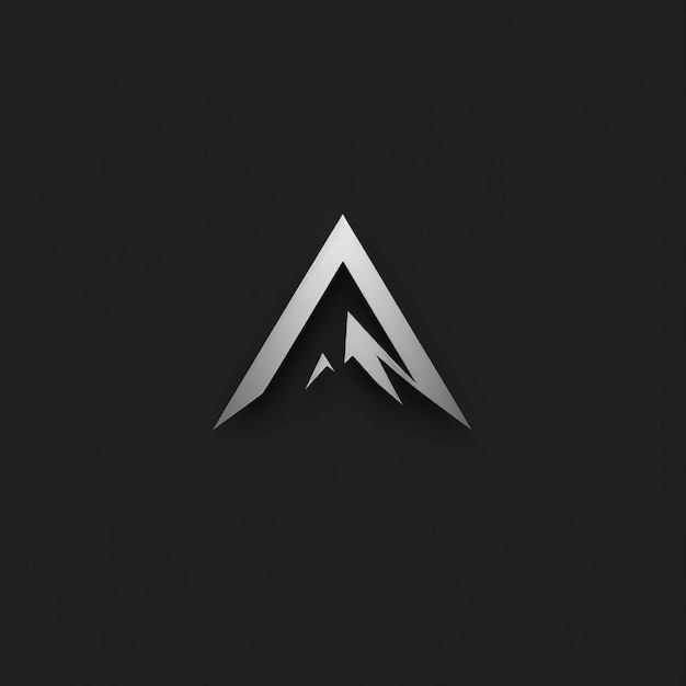 Logotipo de montaña minimalista sobre fondo negro